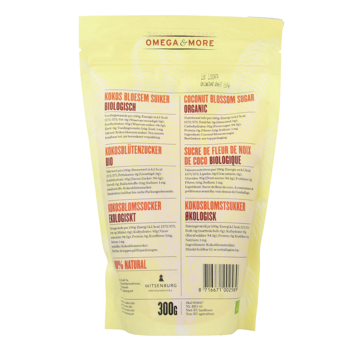 Omega & More Biologische kokosbloesemsuiker 300.00 Gram