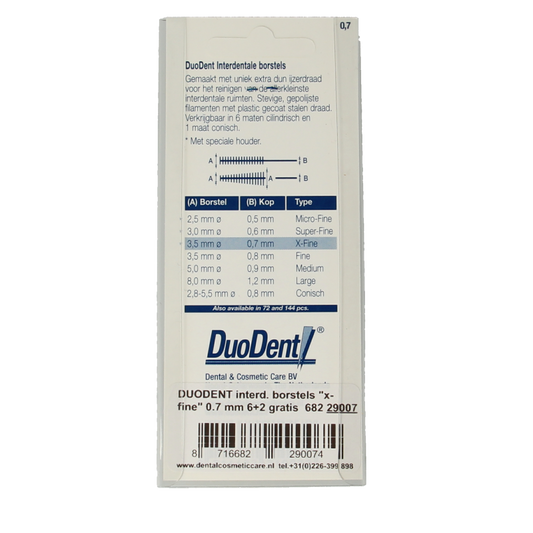 Duodent Interdentale borstels x-fine 8 Stuks