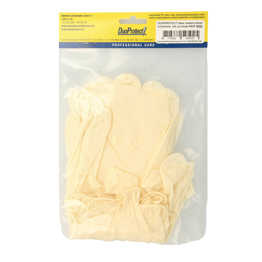 Duoprotect Handschoen latex poedervrij large 10 Stuks