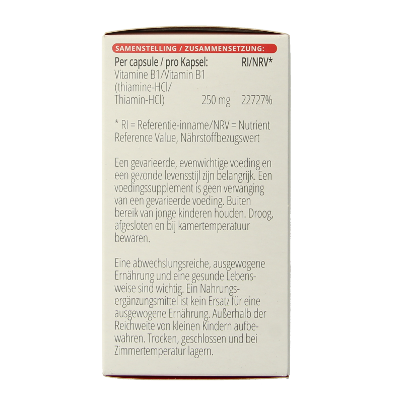 Vitals Vitamine B1 thiamine 250mg 100 Capsules