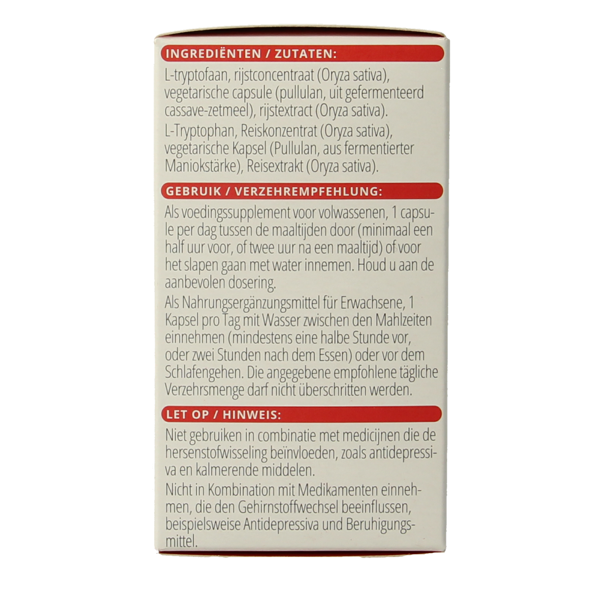 Vitals L-Tryptofaan 60.00 Capsules