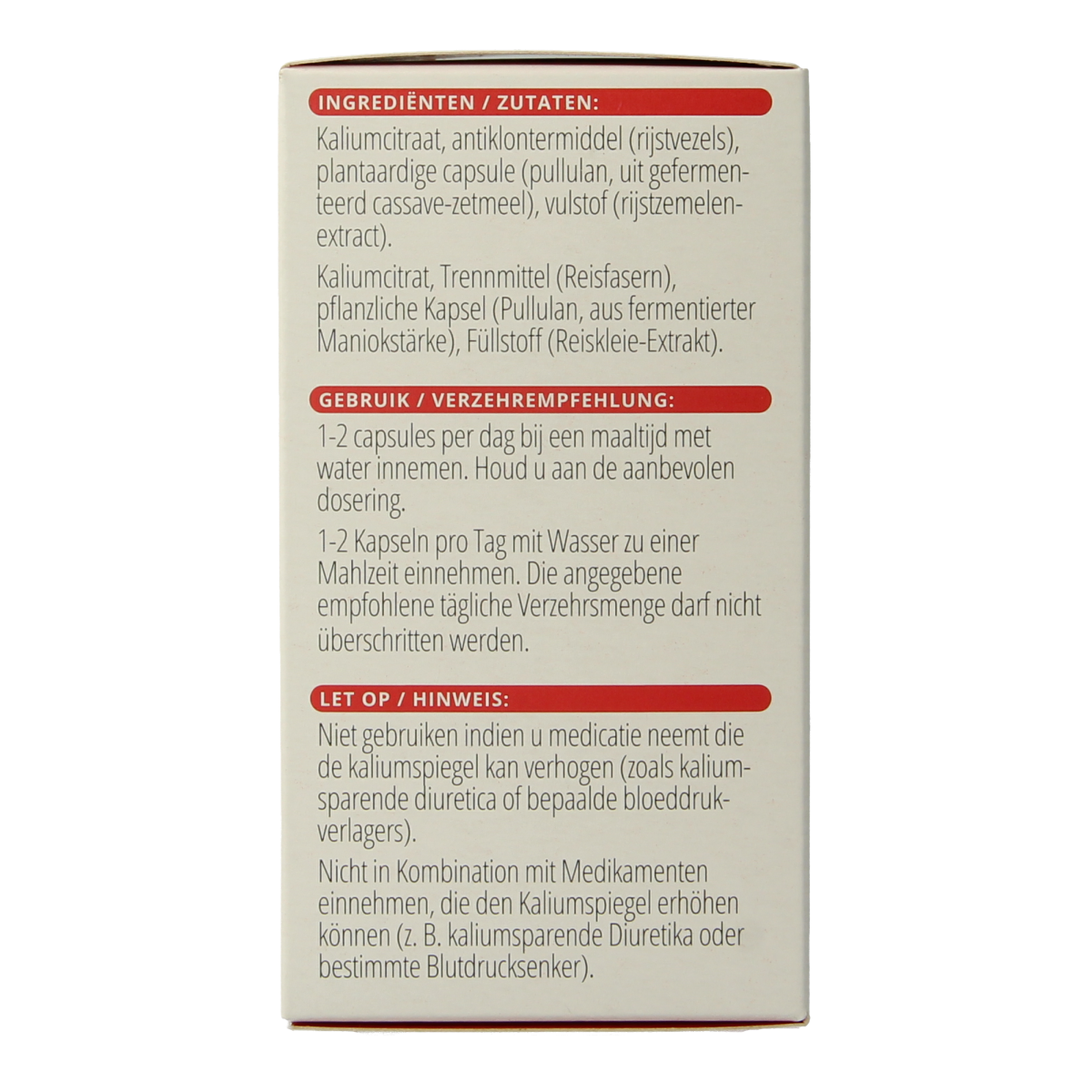 Vitals Kalium citraat 200 mg 100.00 Capsules