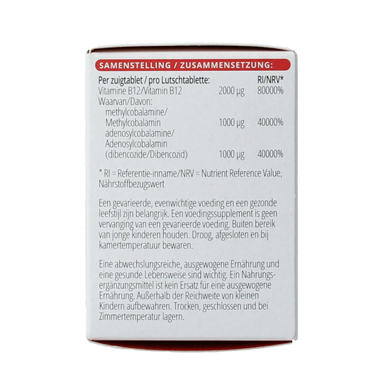 Vitals Vitamine B12 2000 mcg 100.00 Zuigtabletten