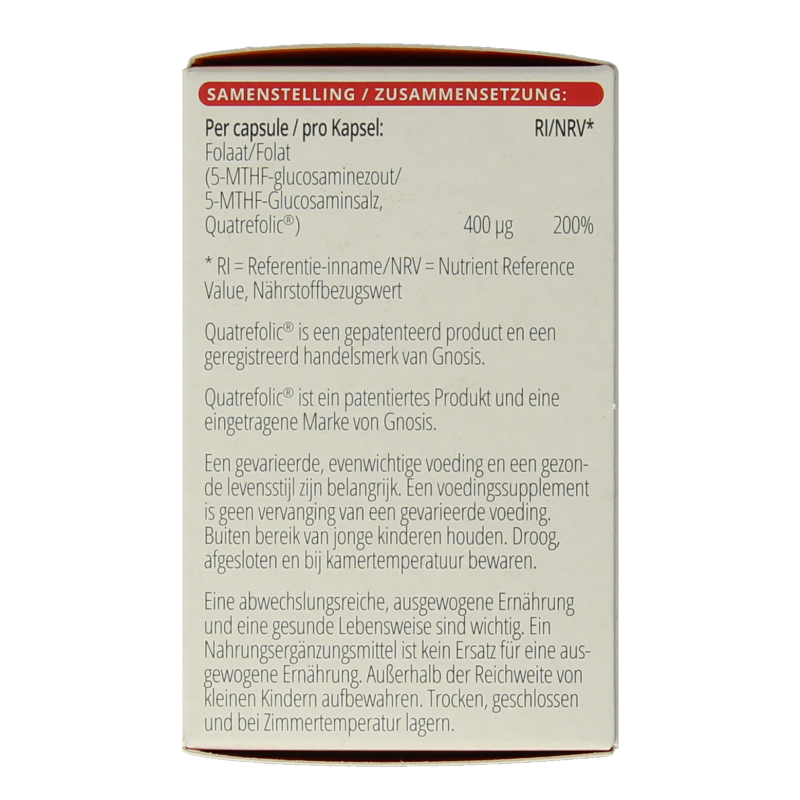 Vitals Folaat 5-MTHF 400 mcg 100 Capsules