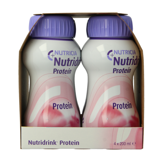 Nutridrink Protein aardbei 200ml 4 Stuks