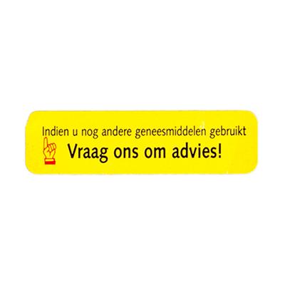 Spruyt Hillen Zelfzorgsignaal sticker geel -Indien..vraag advies 1000.00 Stuks
