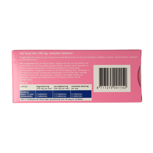 Idyl Ibuprofen 200mg suikervrij 40 Tabletten