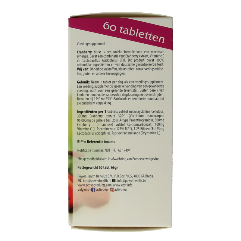 Activo Cranberry plus 60 Tabletten