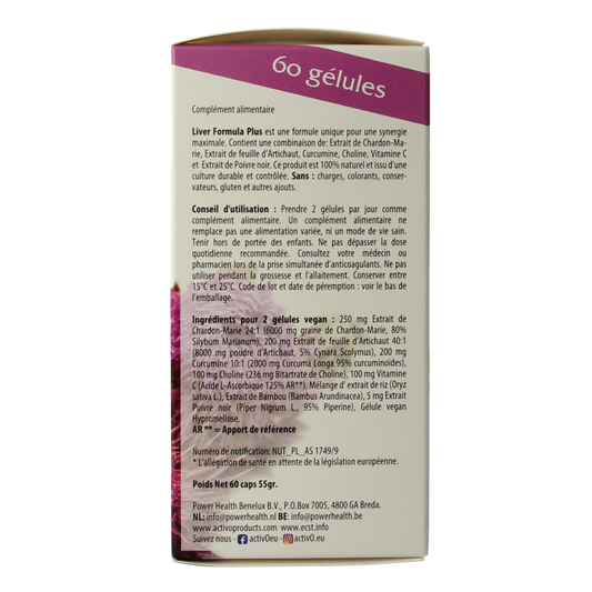 Activo Liver formula plus 60 Vegetarische capsules