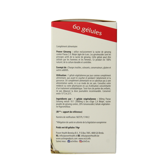 Activo Power ginseng 3000 60 Vegetarische capsules
