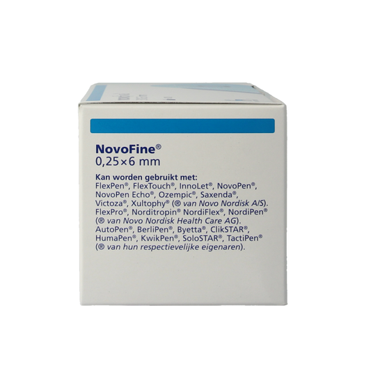 Novo Nordisk Novofine naalden 0.25 x 6 mm 31 gram 100 Stuks
