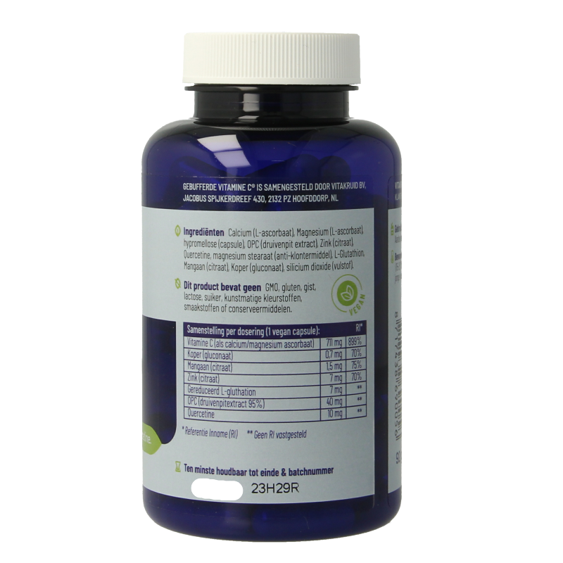 Vitakruid Gebufferde Vitamine C met oa Zink OPC Quercetine 90 Vegetarische capsules