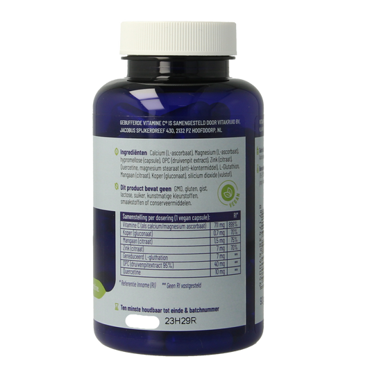 Vitakruid Gebufferde Vitamine C met oa Zink OPC Quercetine 90.00 Vegetarische capsules