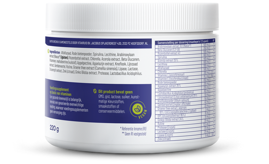 Vitakruid Super Greens 25 nutrienten oa probiotica & enzymen 220.00 Gram