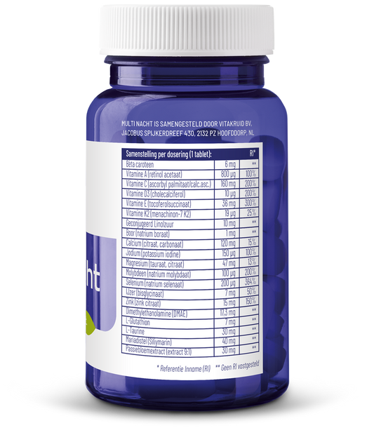 Vitakruid Multi Nacht 100% Vegan 30.00 Tabletten