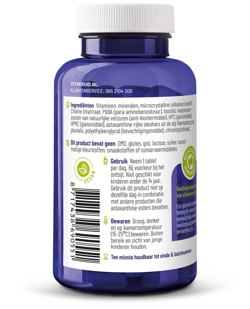 Vitakruid Multi Dag HD 100% Vegan 90.00 Tabletten