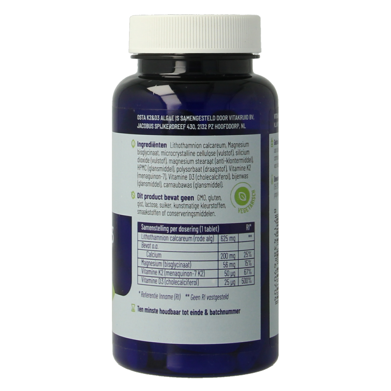 Vitakruid Osta K2 & D3 Algae met Calcium & Magnesium 90 Tabletten
