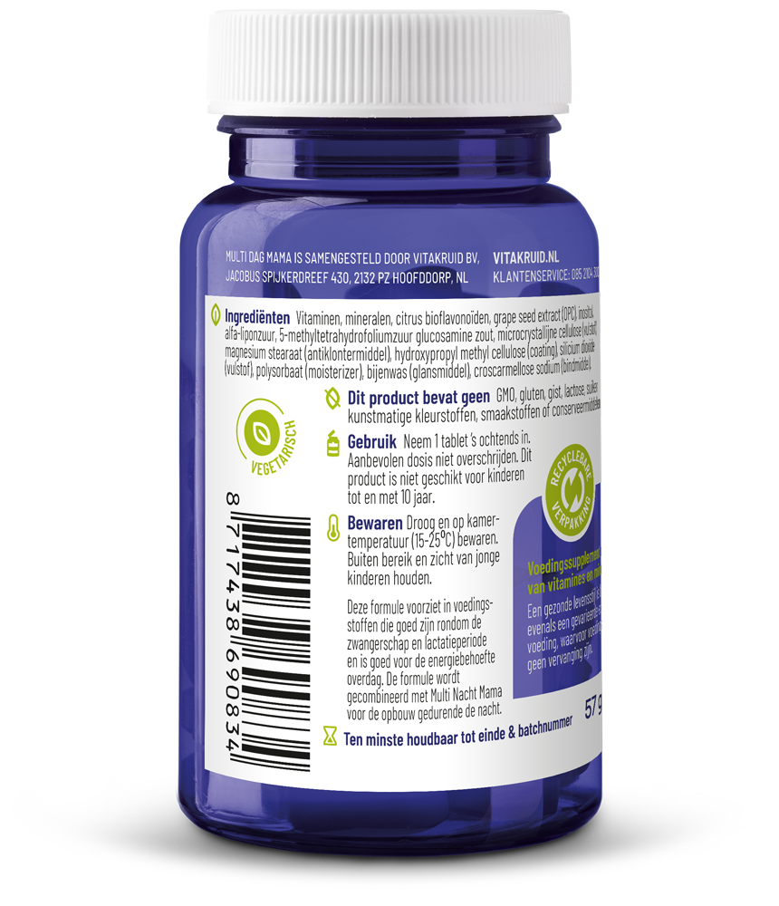 Vitakruid Multi Dag Mama 100% Vegan 30.00 Tabletten