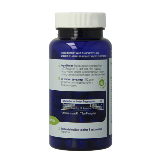 Vitakruid Rhodiola extract 500 mg 3% Rosavin 1% Salidroside 60.00 Vegetarische capsules