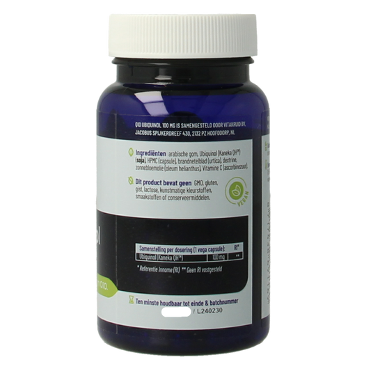 Vitakruid Co-enzym Q10 Ubiquinol actieve vorm Kaneka 100 mg 60.00 Vegetarische capsules