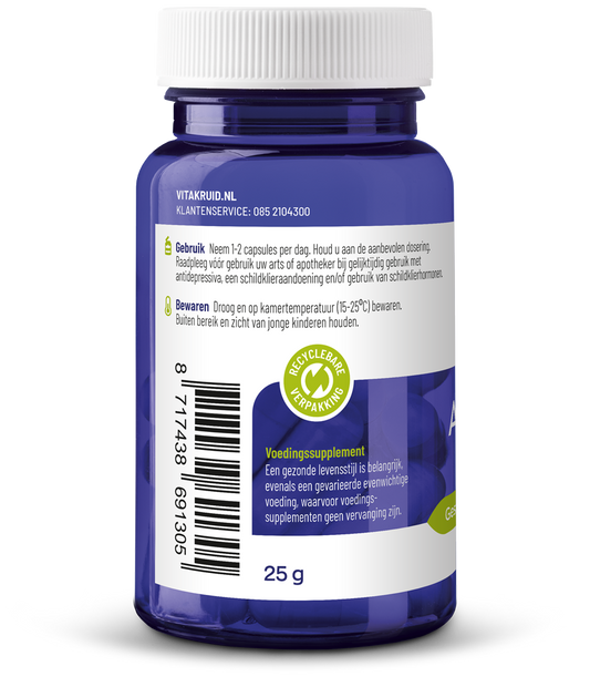Vitakruid Ashwagandha 5% withanoliden KSM-66 & Bioperine 60.00 Vegetarische capsules