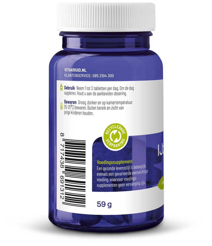 Vitakruid IJzer Bisglycinaat 28 Complex oa Koper Vitamine C 90 Tabletten