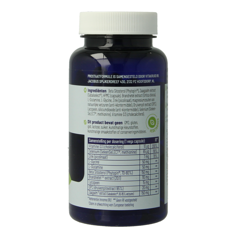 Vitakruid Prostaatformule oa Zaagpalm, Brandnetel & Zink 60 Vegetarische capsules