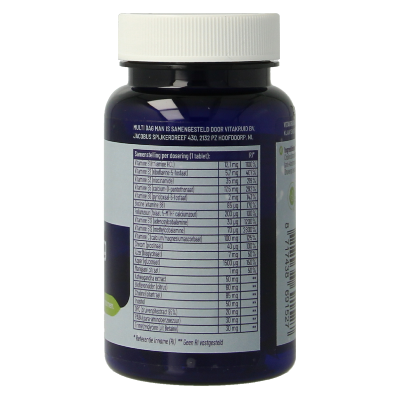 Vitakruid Multi Dag Man 100% Vegan 30 Tabletten
