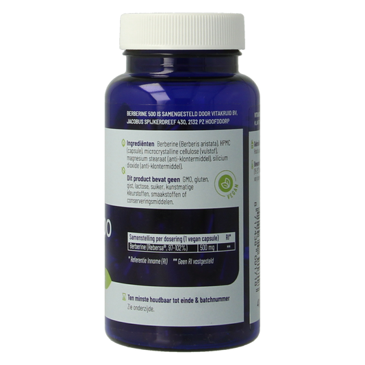 Vitakruid Berberine 500 Rebersa 97-102% berberine zouten 60.00 Vegetarische capsules