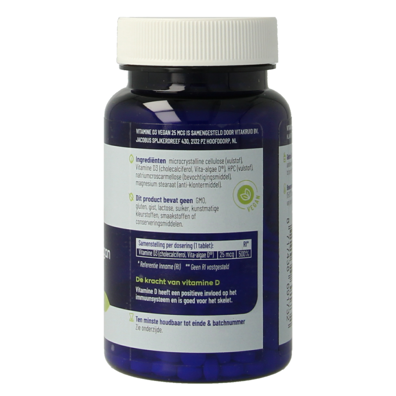 Vitakruid Vitamine D3 Vegan 25 mcg / 1000 IE 120 Tabletten