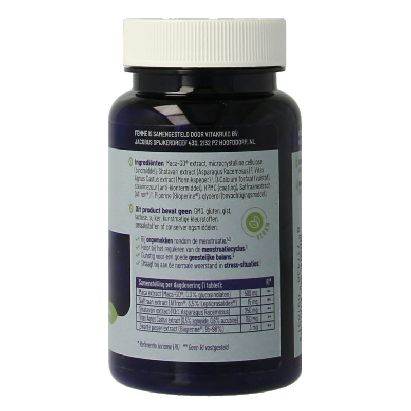 Vitakruid Femme Hormoonsupport oa Maca & Saffraan 60 Tabletten