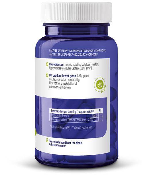 Vitakruid Lactase enzym OptiFerm 3.000 FCC 90.00 Vegetarische capsules