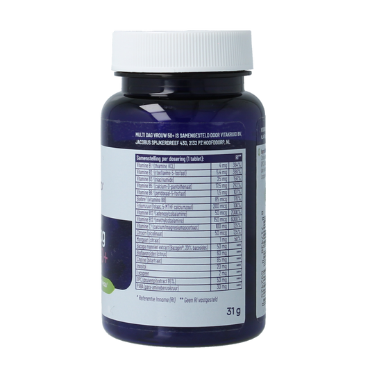 Vitakruid Multi Dag Vrouw 50+ 100% Vegan 30.00 Tabletten