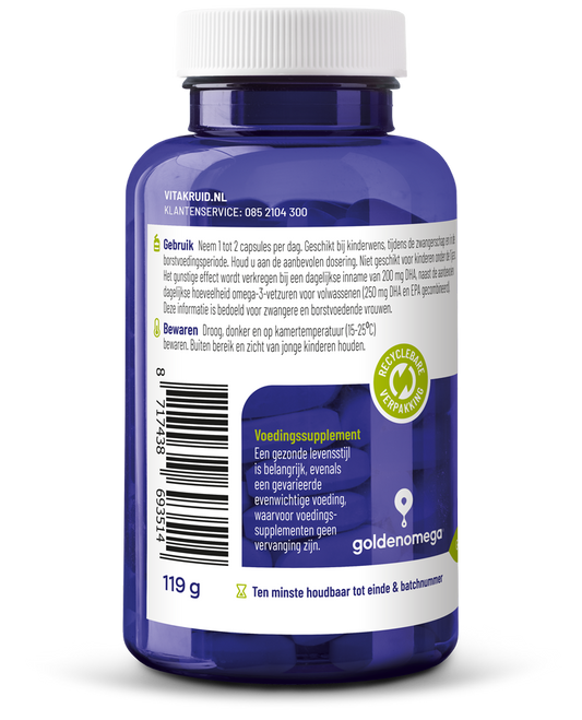 Vitakruid Visolie 1800 TG mama triglyceriden met D3 90 Softgels