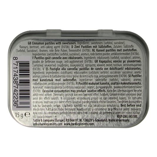 Barkleys Mints cinnamon sugarfree 15.00 Gram