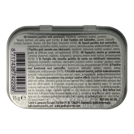 Barkleys Mints cinnamon sugarfree 15 Gram