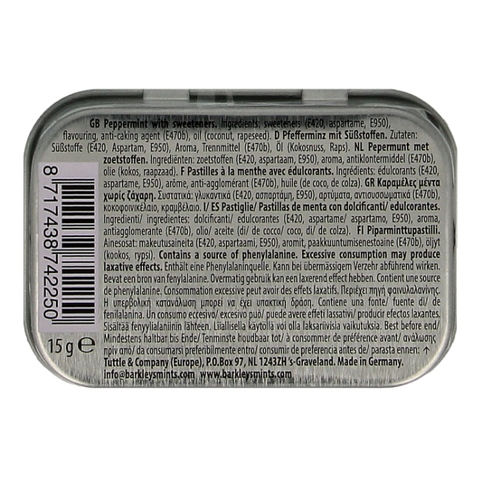 Barkleys Mints peppermint sugarfree 15.00 Gram