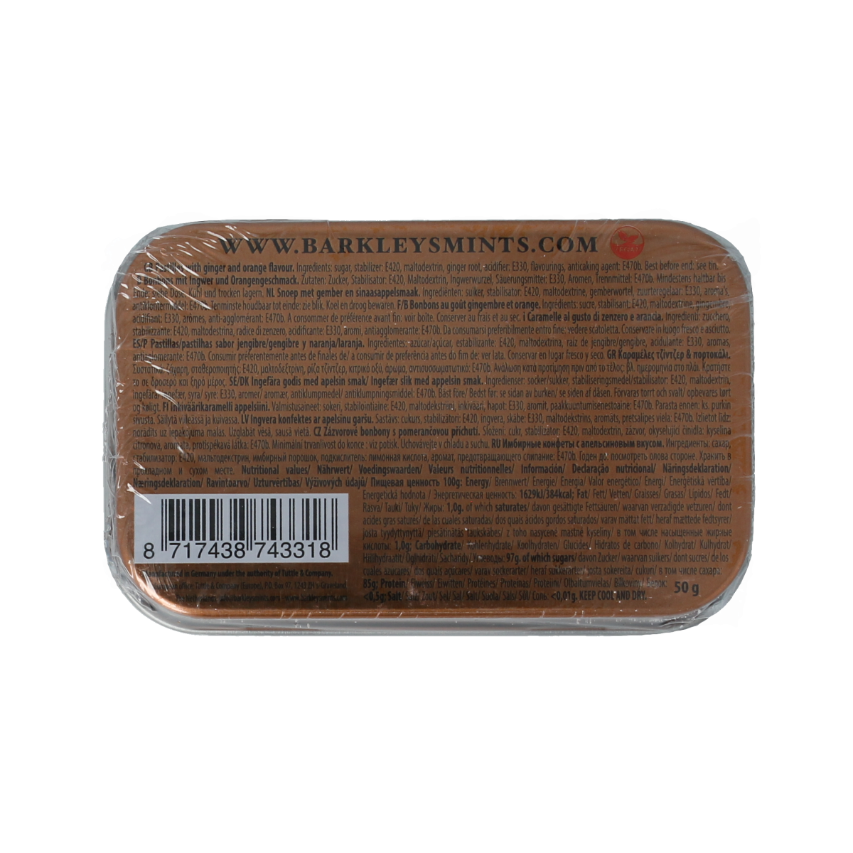 Barkleys Mints ginger & orange 50.00 Gram