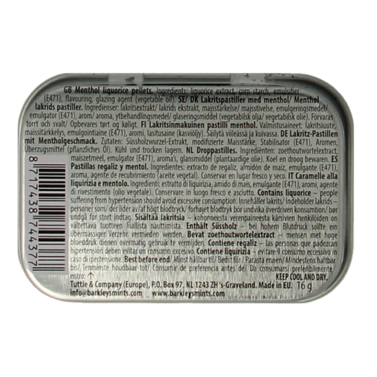 Barkleys Liquorice pellets menthol 16 Gram