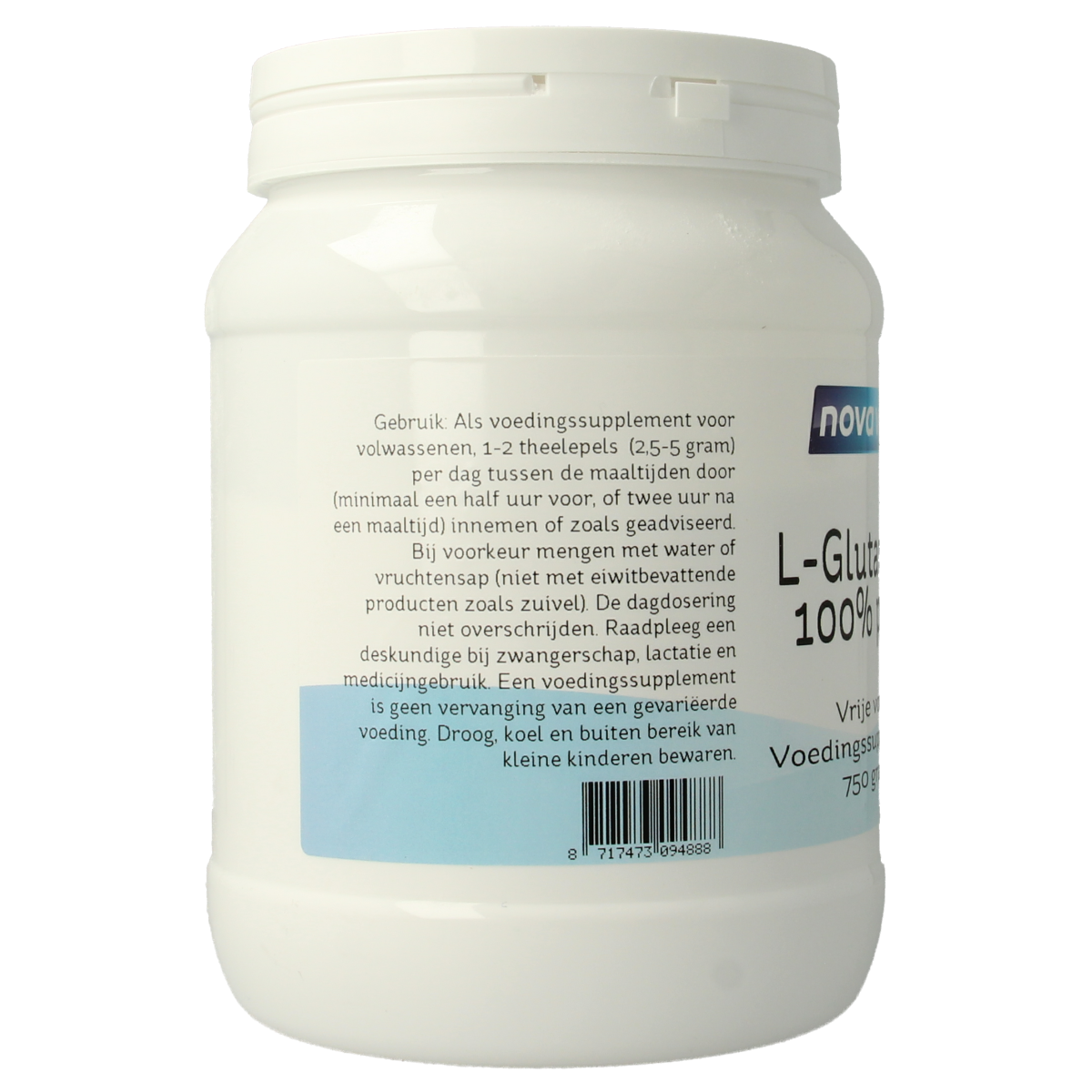 Nova Vitae L-Glutamine 100% puur 750.00 Gram