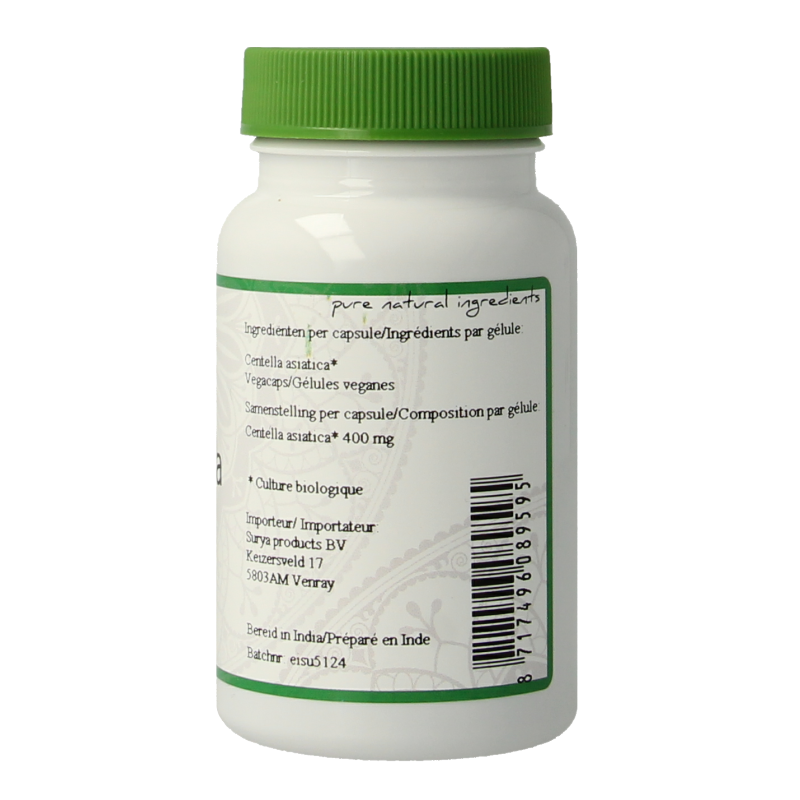 Surya Gotu kola centalla asiatic bio 60 Capsules