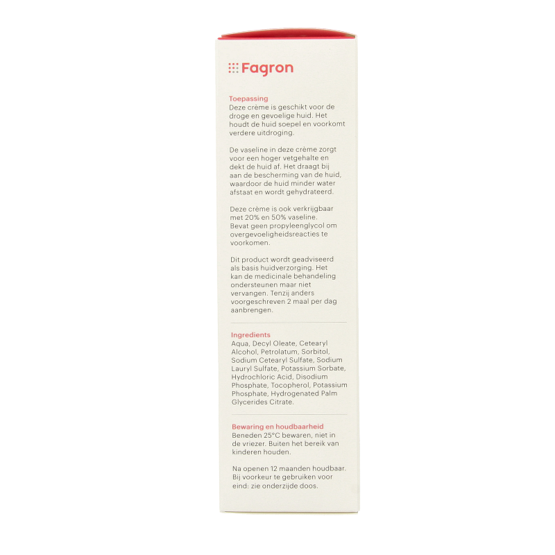Fagron Lanettecreme 10% vaseline met doosje 100 Gram