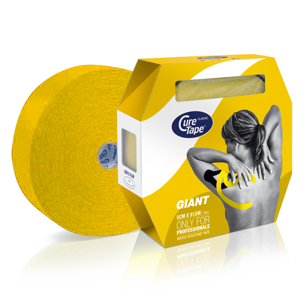 Cure Tape Kinesiotape giant geel 5cm x 31.5m 1 Stuks