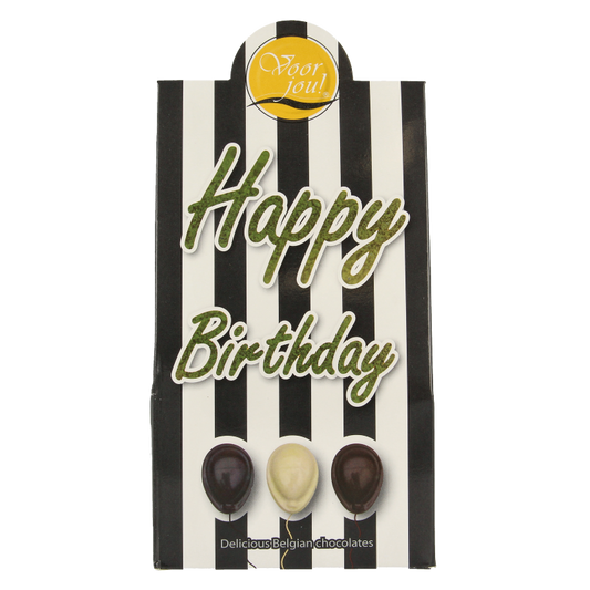 Voor Jou! Cadeau doos black & white happy birthday 100 Gram