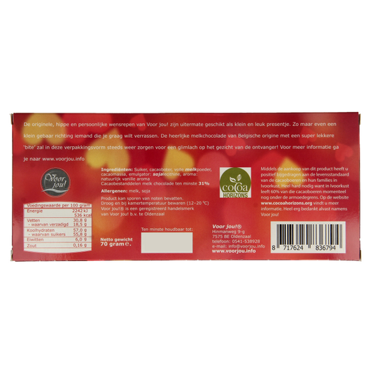 Voor Jou! Wensreep schatje 70 Gram