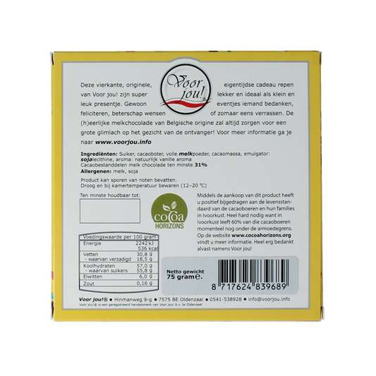Voor Jou! Tablet hoera 50 jaar 75.00 Gram