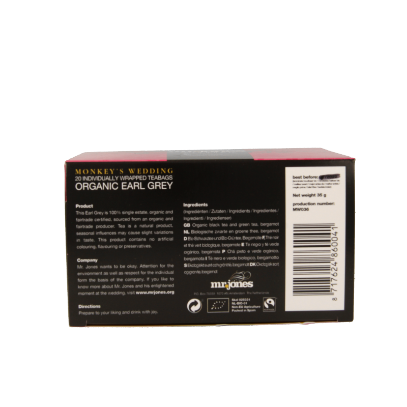 Mr. Jones Monkeys wedding earl grey bio 20 Zakjes