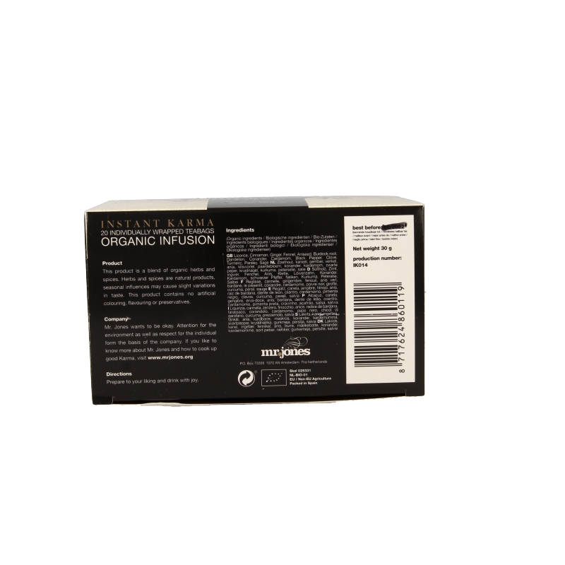 Mr. Jones Instant karma chai kruiden bio 20 Zakjes