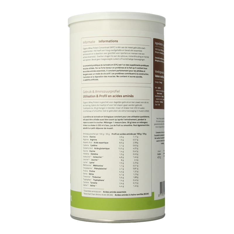 Mattisson Wei whey proteine naturel 80% bio 450 Gram
