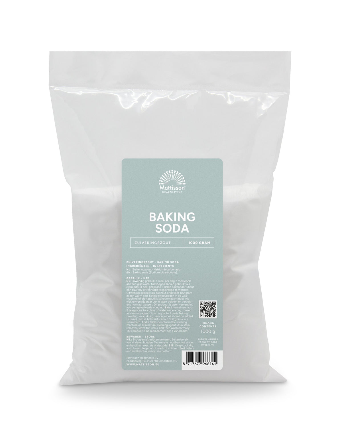 Mattisson Baking soda zuiveringszout natriumbicarbonaat 1.00 Kilogram